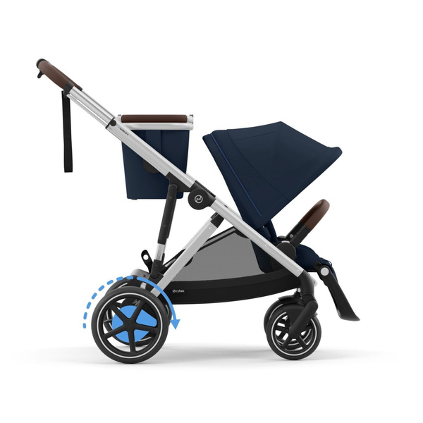 Cybex E-Gazelle S Ocean Blue/Silver Коляска для двойняшек