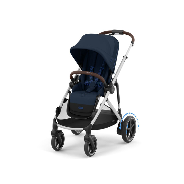 Cybex E-Gazelle S Ocean Blue/Silver Коляска для двойняшек