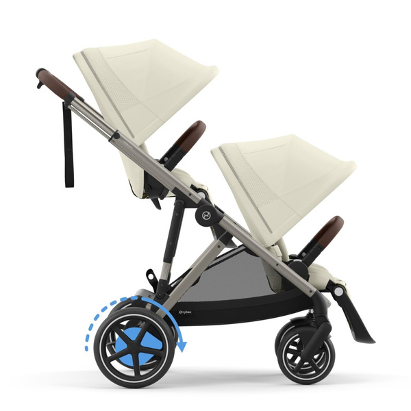 Cybex E-Gazelle S Seashell Beige Коляска для двойняшек