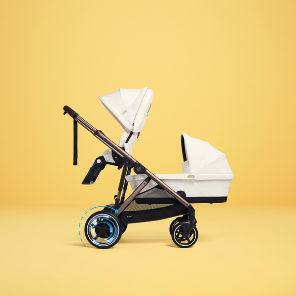 Cybex E-Gazelle S Seashell Beige Коляска для двойняшек