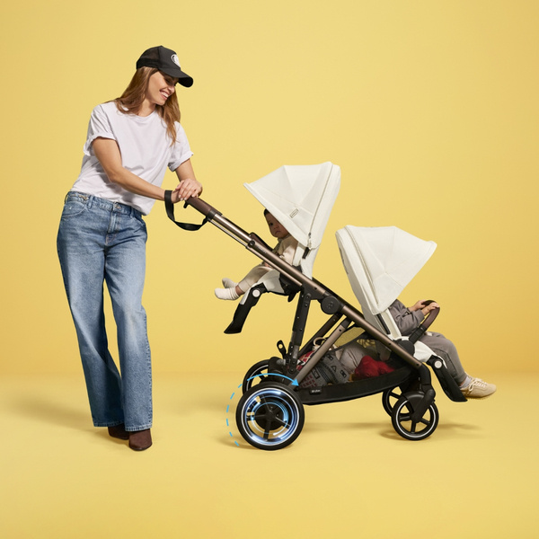 Cybex E-Gazelle S Seashell Beige Коляска для двойняшек