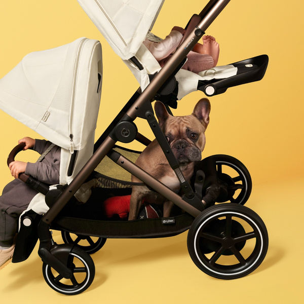 Cybex E-Gazelle S Seashell Beige Коляска для двойняшек