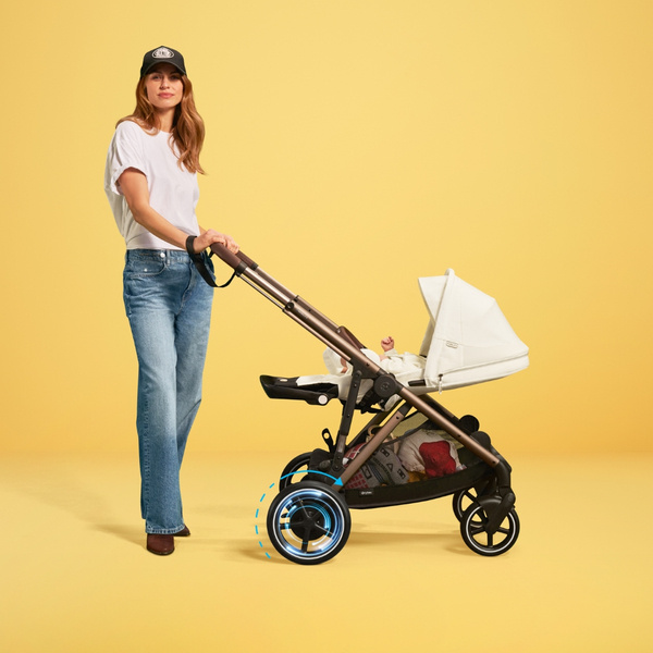 Cybex E-Gazelle S Seashell Beige Коляска для двойняшек