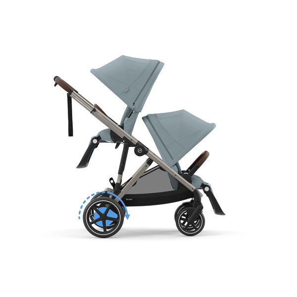 Cybex E-Gazelle S Stormy Blue Коляска для двойняшек