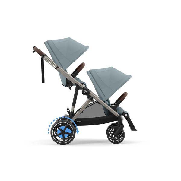 Cybex E-Gazelle S Stormy Blue Коляска для двойняшек