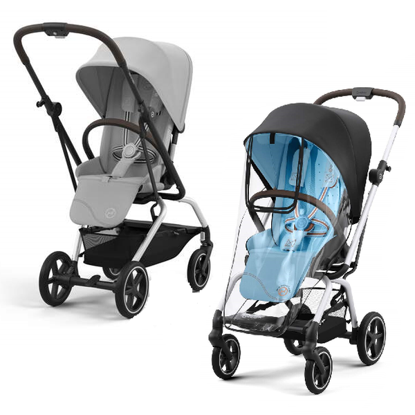 Cybex Eezy S Twist Plus 2 Fog Grey/Silver 2024 Pastaigu ratiņi + lietus plēve