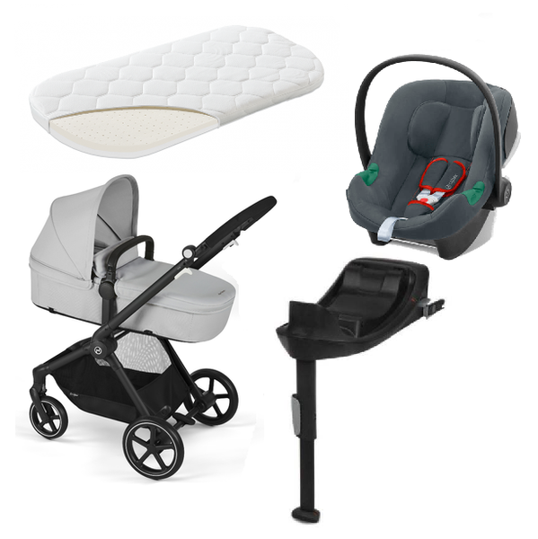 Cybex Eos Basic + Aton B2 I-size + Base One + Matracis Lava Grey Bērnu rati 4in1