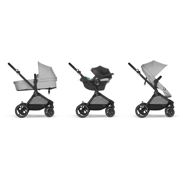 Cybex Eos Basic Lava Grey + Aton B2 I-size + Fiki Miki Матрас в люльку Детская коляска 3 в 1