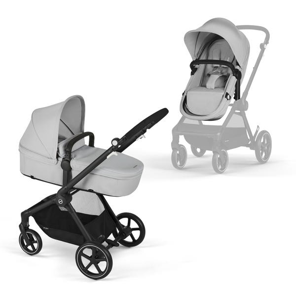 Cybex Eos Basic Lava Grey + Aton B2 I-size + Fiki Miki Матрас в люльку Детская коляска 3 в 1