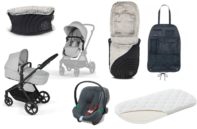 Cybex Eos Basic Lava Grey + Aton B2 I-size Bērnu rati 3in1 + Aksesuāri