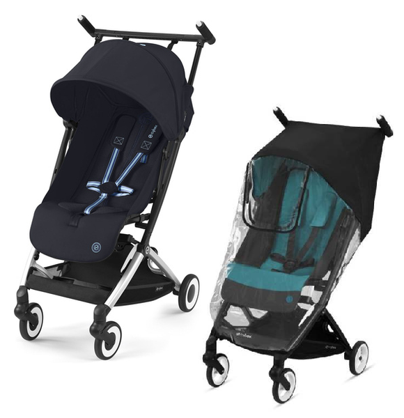 Cybex Libelle 2.0 Wózek Spacerowy Rama Srebrna Dark Blue + Folia Przeciwdeszczowa