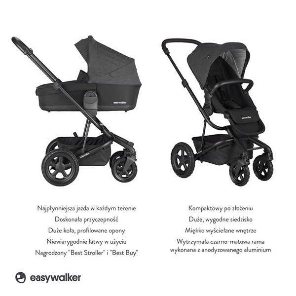 Easywalker Harvey 2 All-Terrain Night Black Sporta ratiņi