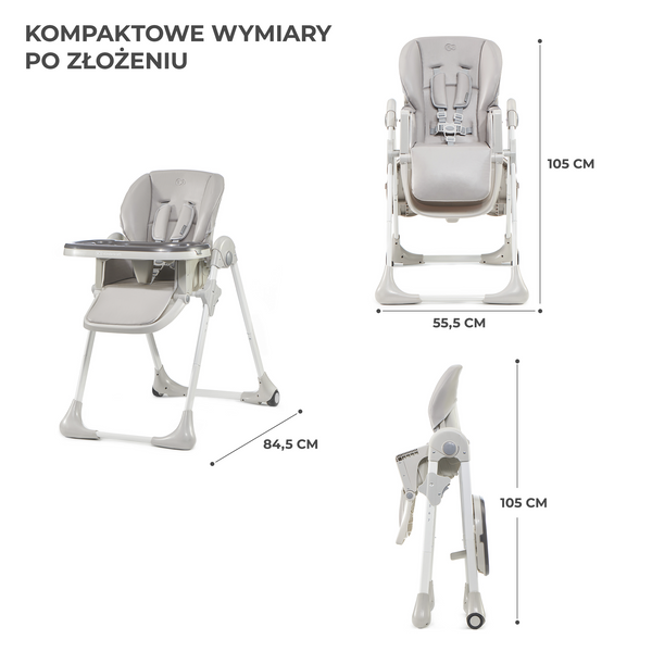 Kinderkraft Krzesełko do Karmienia Yummy Grey