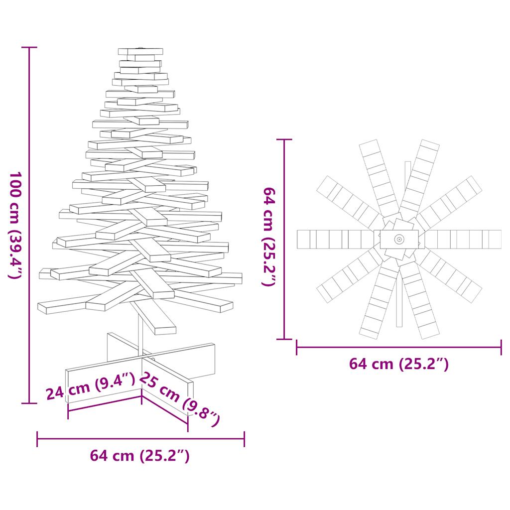 Koka Ziemassvētku Eglīte, Balta, 100 Cm, Priedes Masīvkoks Vidaxl