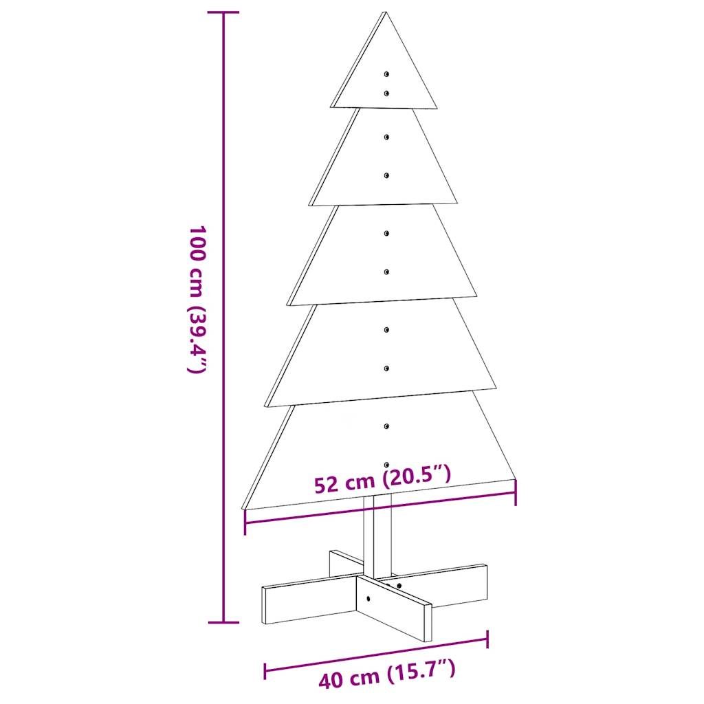 Koka Ziemassvētku Eglīte, Balta, 100 Cm, Priedes Masīvkoks Vidaxl