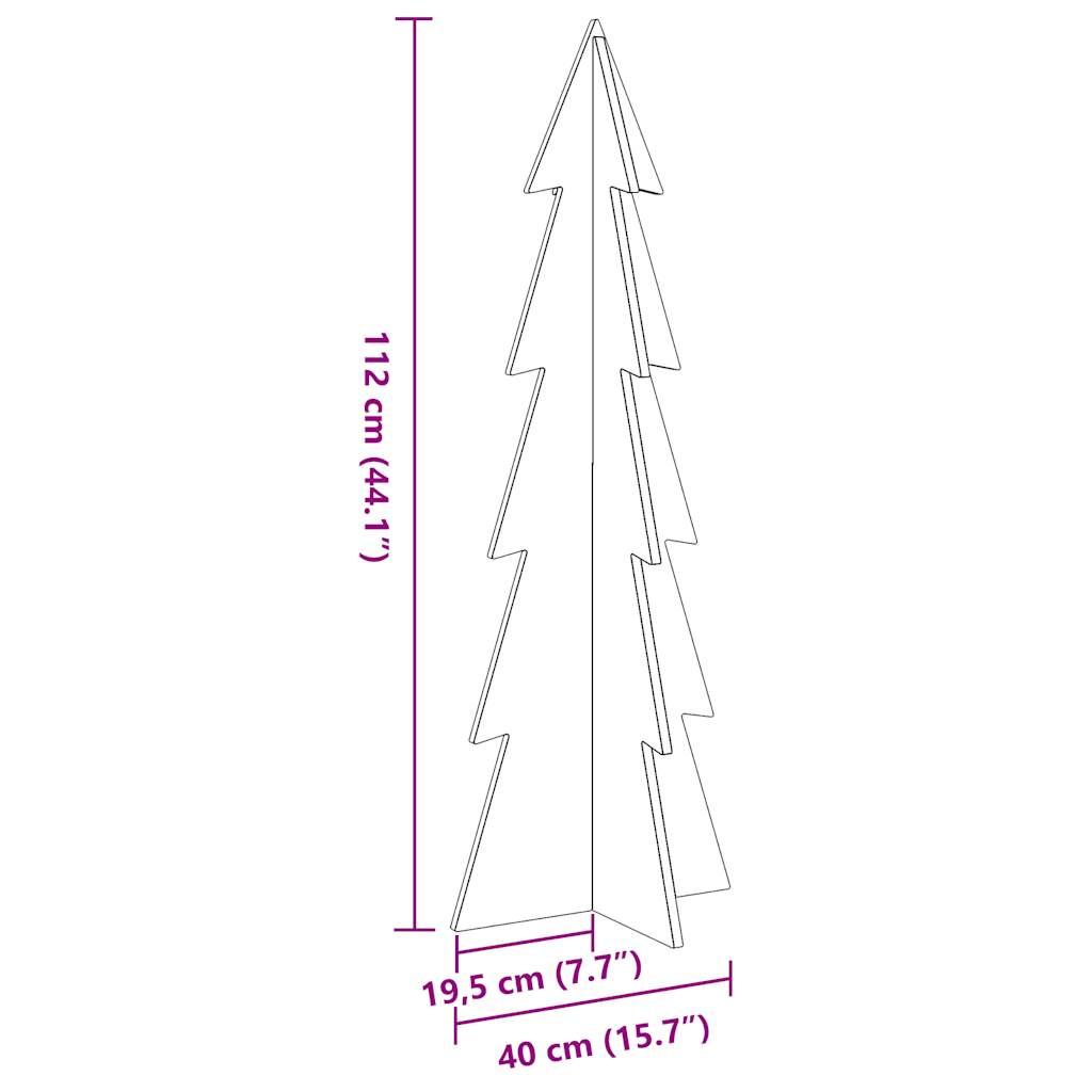 Koka Ziemassvētku Eglīte, Balta, 112 Cm, Priedes Masīvkoks Vidaxl