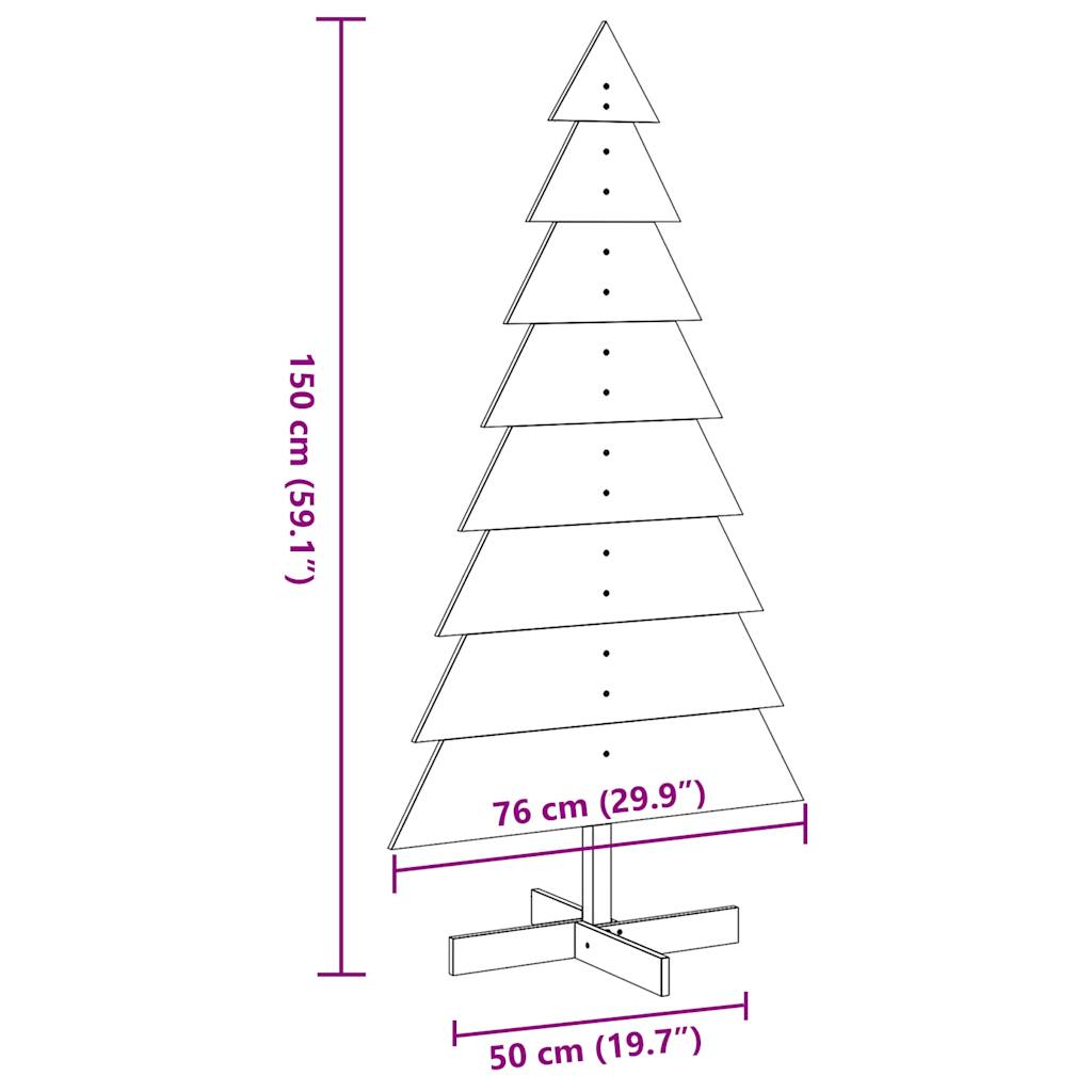 Koka Ziemassvētku Eglīte, Balta, 150 Cm, Priedes Masīvkoks Vidaxl