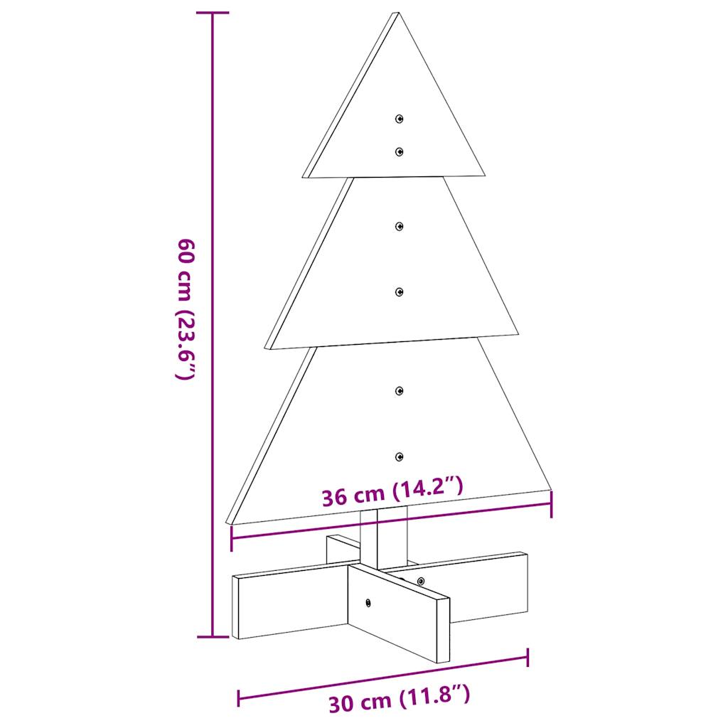 Koka Ziemassvētku Eglīte, Balta, 60 Cm, Priedes Masīvkoks Vidaxl