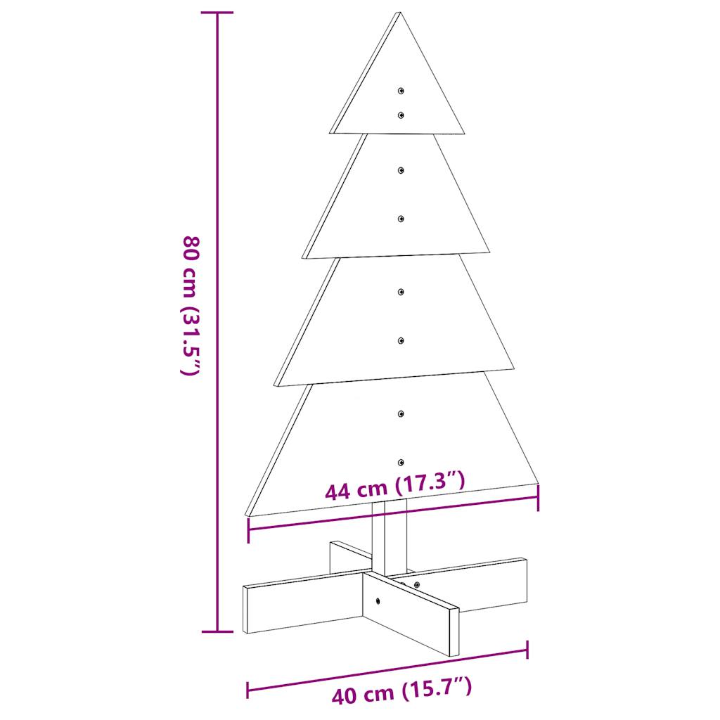 Koka Ziemassvētku Eglīte, Balta, 80 Cm, Priedes Masīvkoks Vidaxl