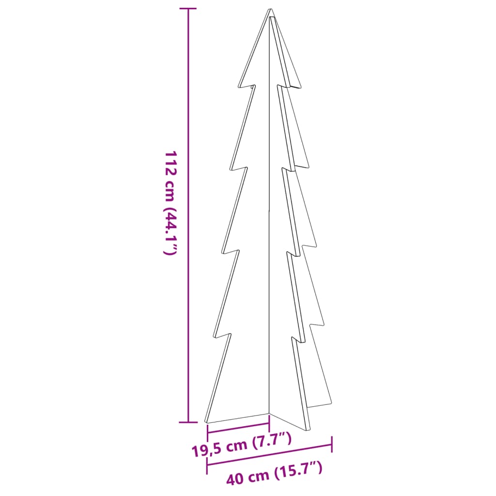 Koka Ziemassvētku Eglīte Dekorēšanai, 112 Cm, Priedes Masīvkoks Vidaxl