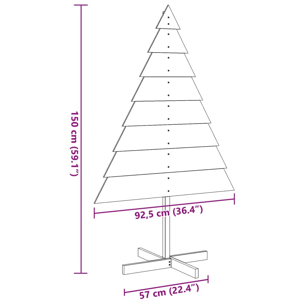 Koka Ziemassvētku Eglīte Dekorēšanai, 150 Cm, Masīvkoks Vidaxl