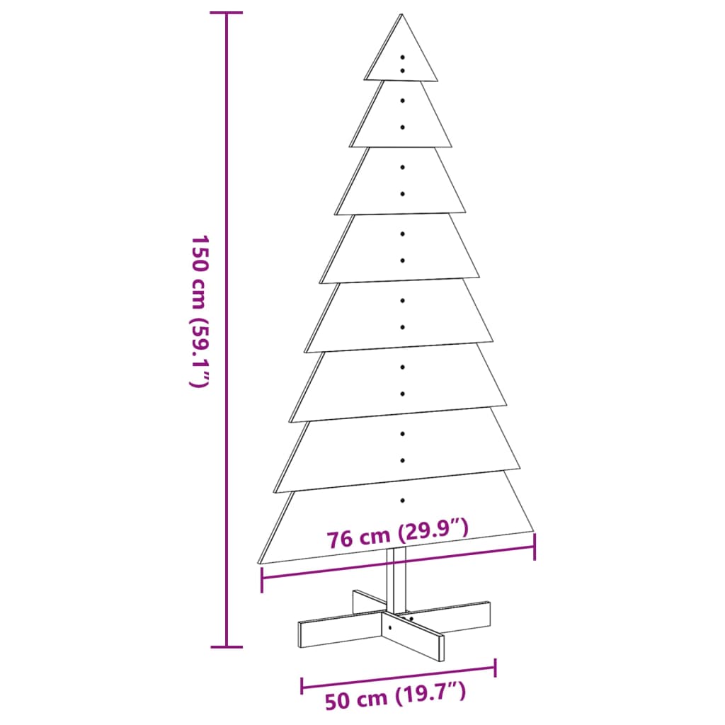 Koka Ziemassvētku Eglīte Dekorēšanai, 150 Cm, Priedes Masīvkoks Vidaxl