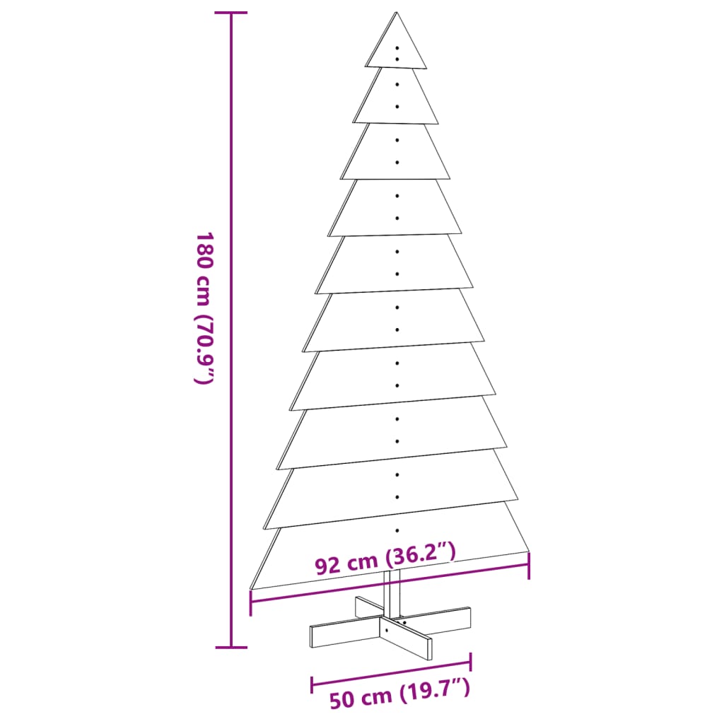 Koka Ziemassvētku Eglīte Dekorēšanai, 180 Cm, Priedes Masīvkoks Vidaxl