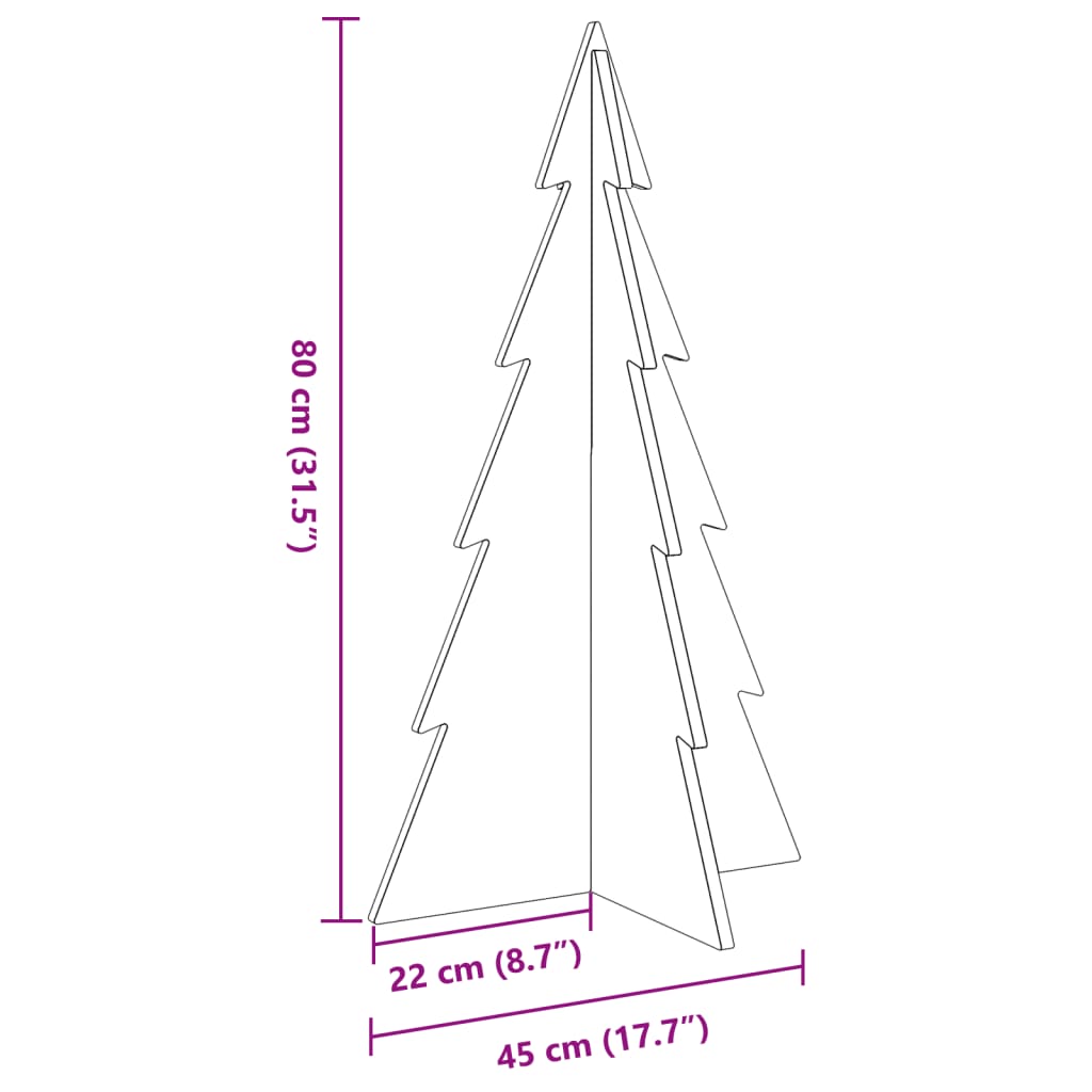 Koka Ziemassvētku Eglīte Dekorēšanai, 80 Cm, Priedes Masīvkoks Vidaxl