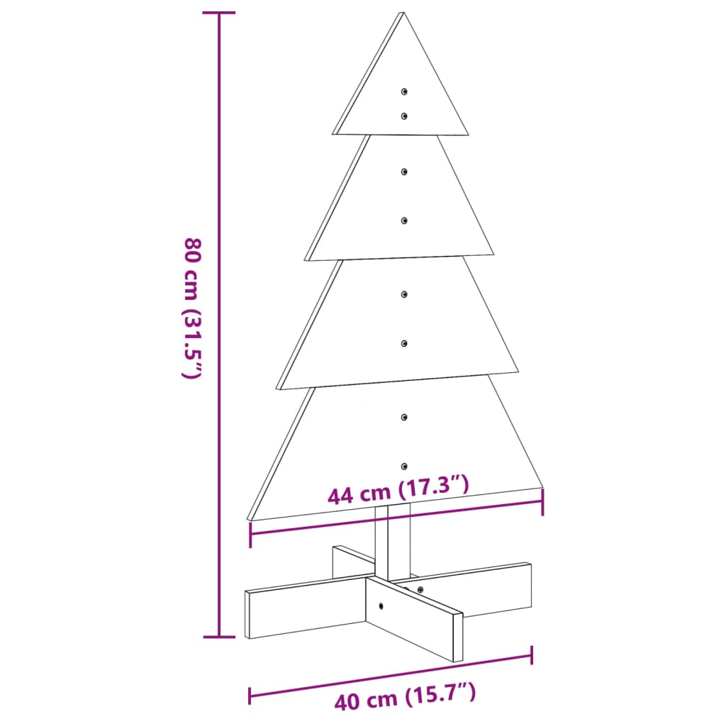 Koka Ziemassvētku Eglīte Dekorēšanai, 80 Cm, Priedes Masīvkoks Vidaxl