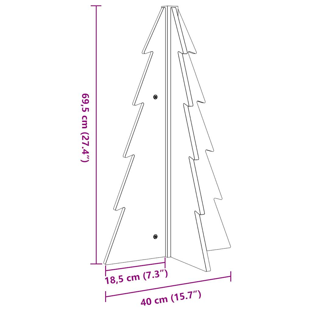 Koka Ziemassvētku Eglīte Vaska Brūna 69,5 Cm Priedes Masīvkoks Vidaxl