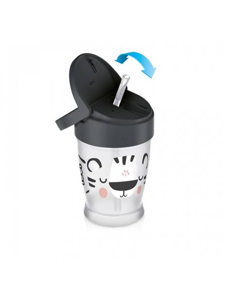 Lovi Freestyle Kubek ze słomką 250ml 12m+ 35/356 Salt&Pepper