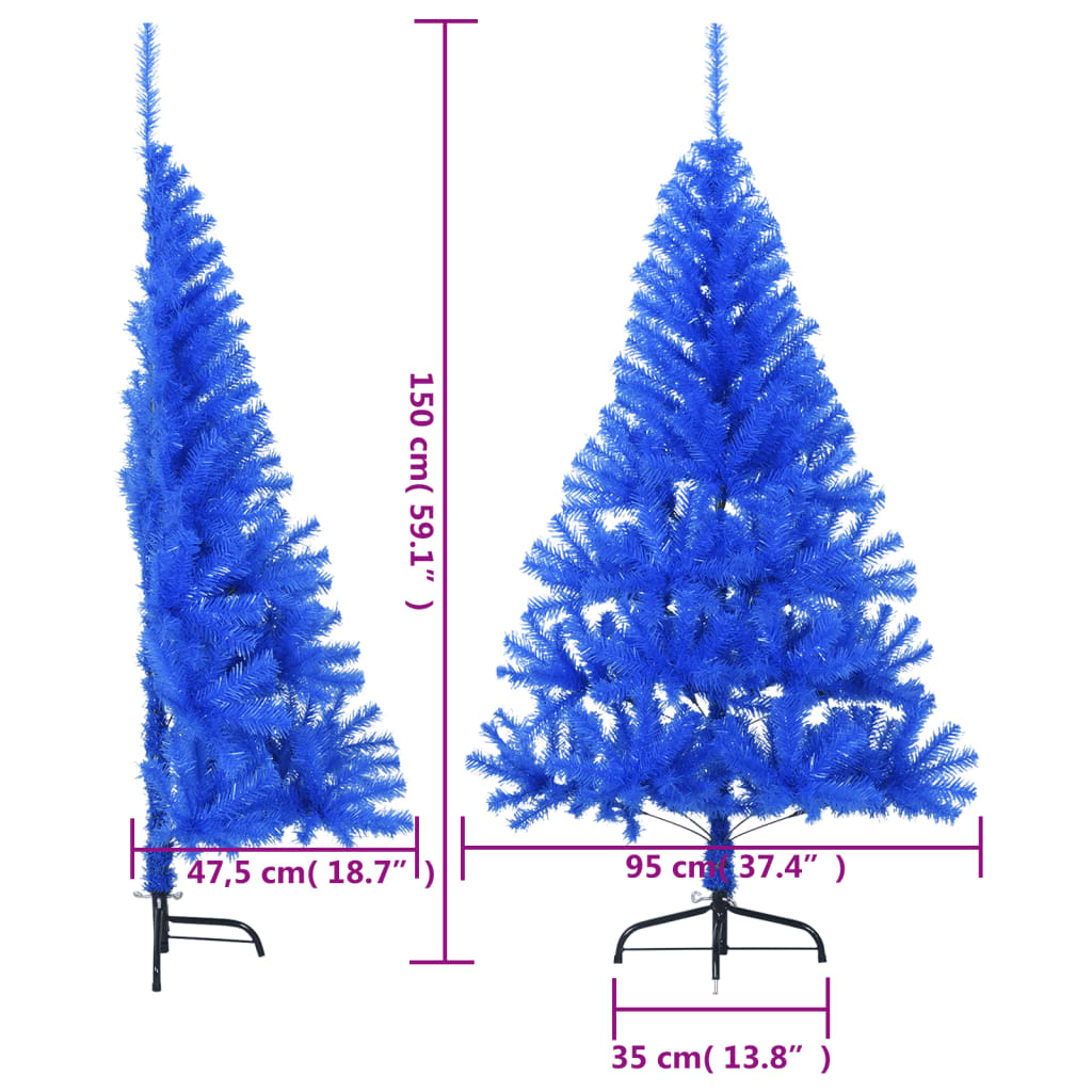 Mākslīgā Ziemassvētku Egle Ar Statīvu, Pusapaļa, 150 Cm, Pvc Vidaxl