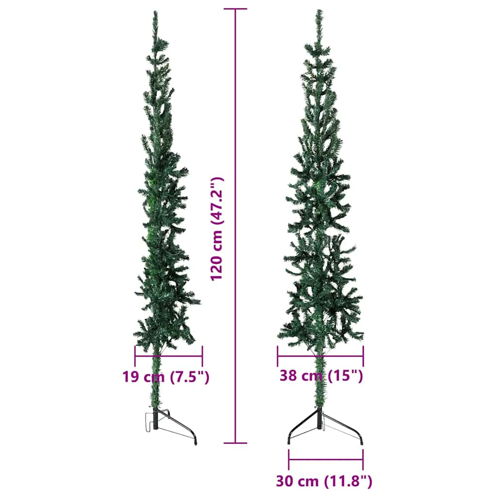 Mākslīgā Ziemassvētku Egle Ar Statīvu, Pusapaļa, Zaļa, 120 Cm Vidaxl