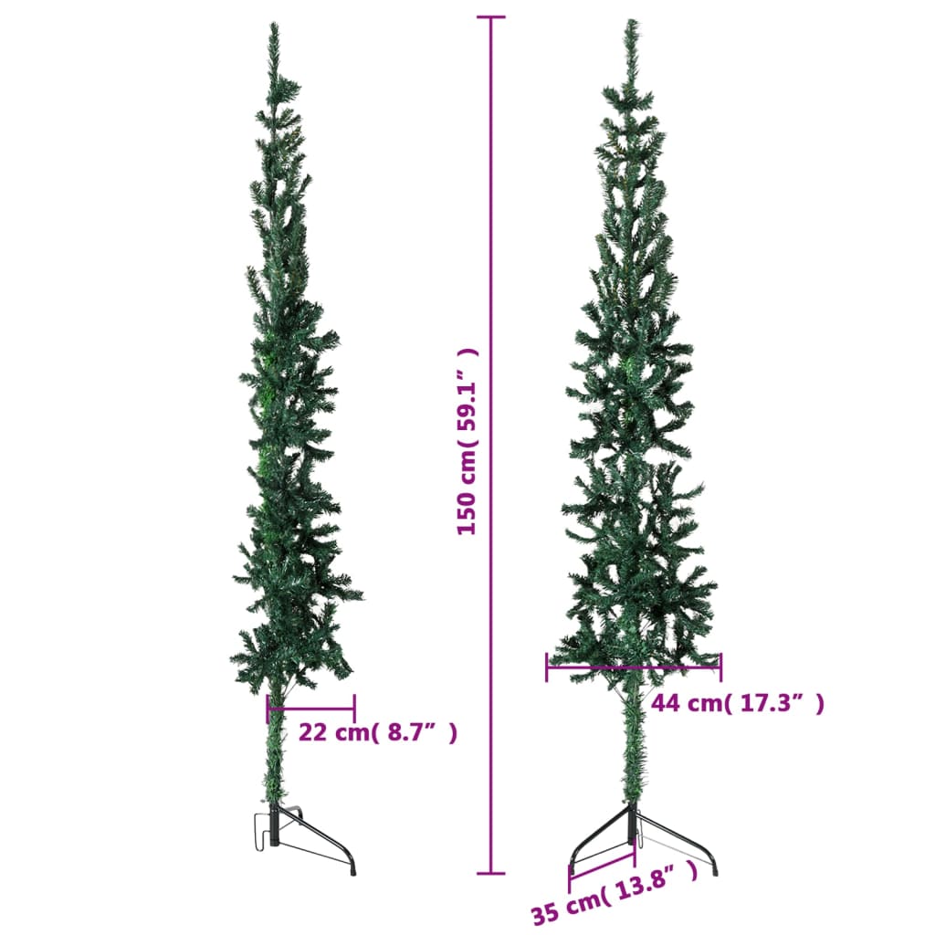 Mākslīgā Ziemassvētku Egle Ar Statīvu, Pusapaļa, Zaļa, 150 Cm Vidaxl