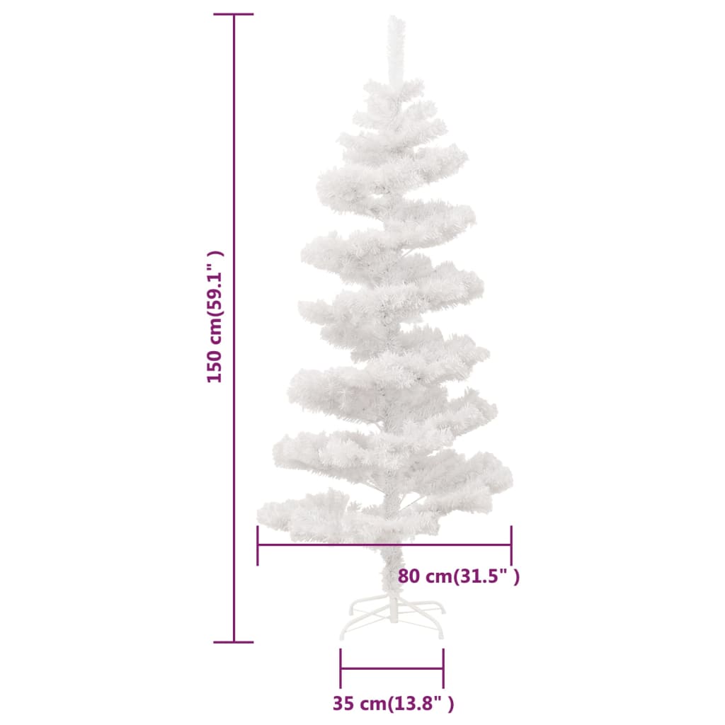 Mākslīgā Ziemassvētku Egle Podā, Spirālveida, Balta, 150 Cm Vidaxl