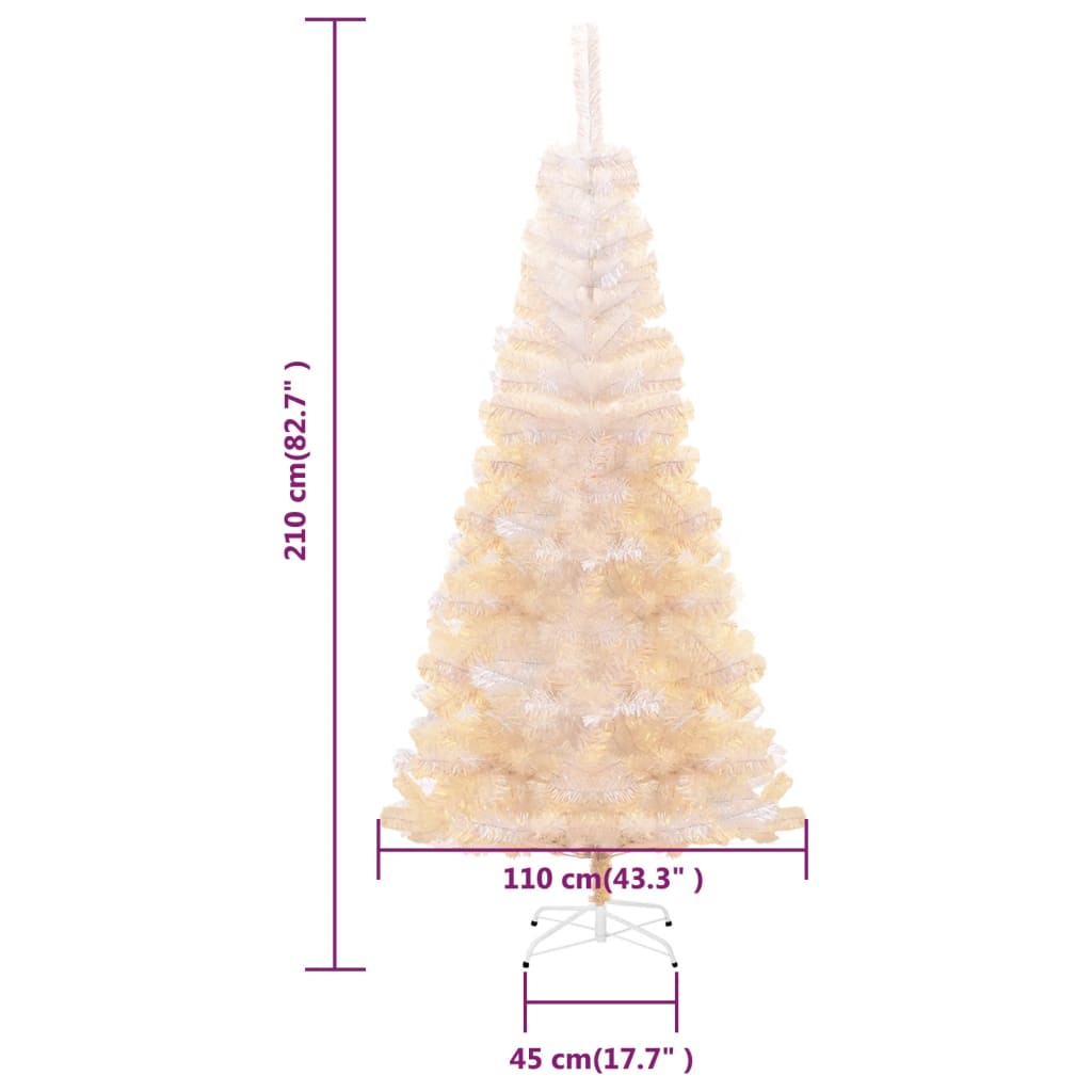 Mākslīgā Ziemassvētku Egle, Zaigojoši Zaru Gali, Balta, 210 Cm Vidaxl