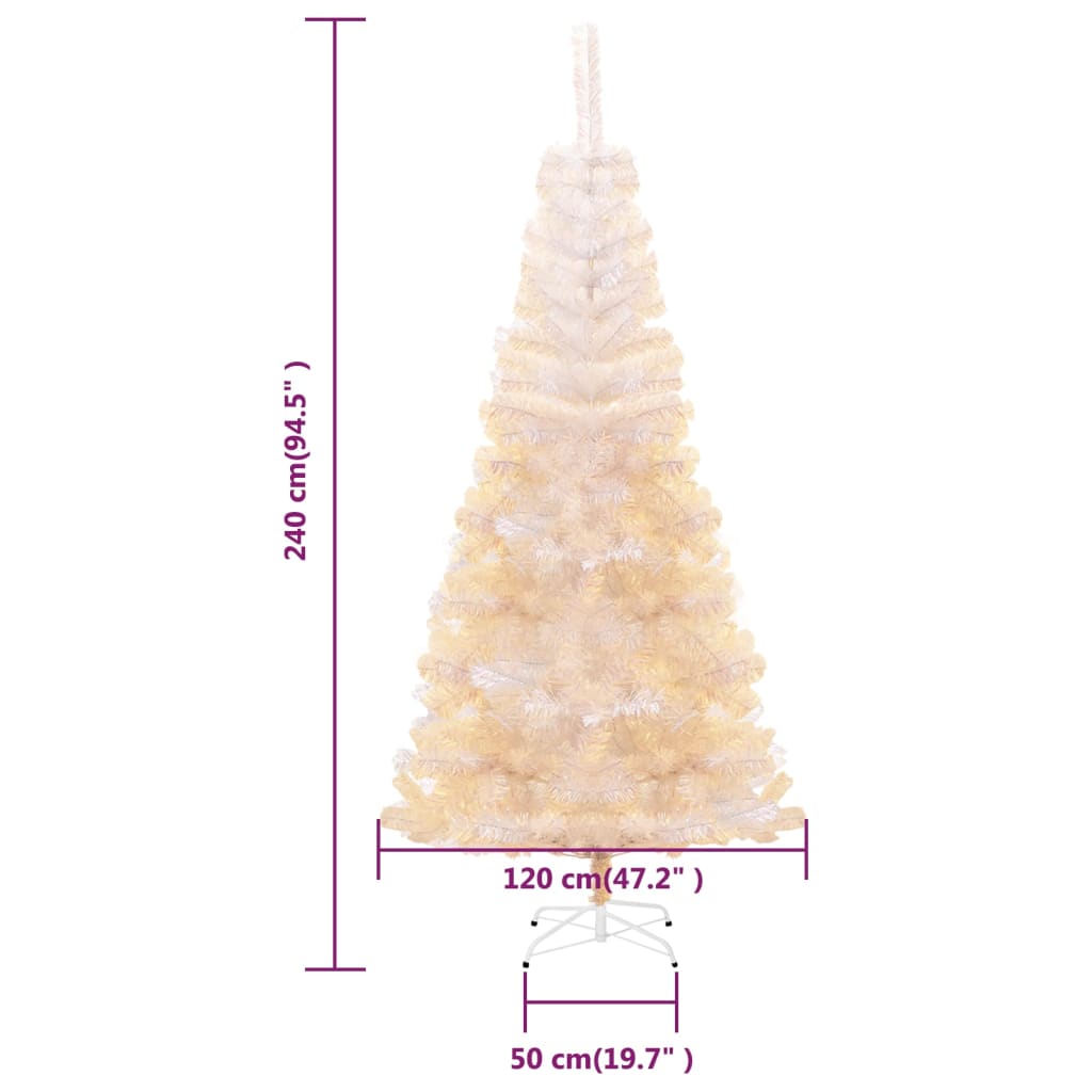 Mākslīgā Ziemassvētku Egle, Zaigojoši Zaru Gali, Balta, 240 Cm Vidaxl