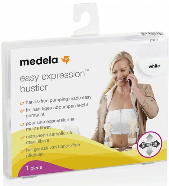 Mātes piena savakšanai bezvīļu krūšturis Medela Easy Expression White