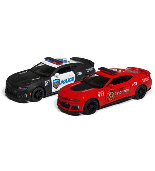 Металлическая моделька машинка 2017 Camaro ZL1 (Police/ Firefighter)1:38 KT5399PR