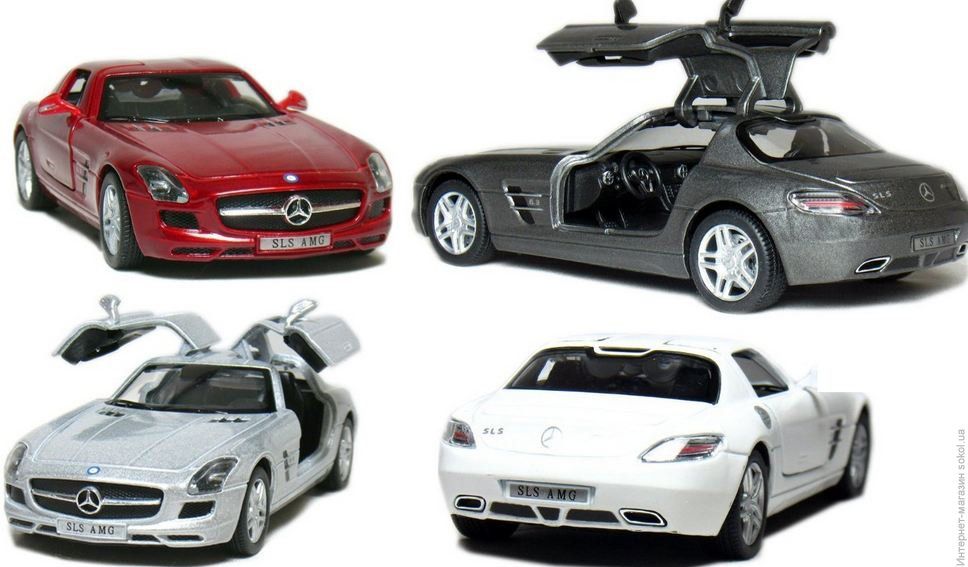 Metāla mašīnas modelis Mercedes-Benz SLS AMG 1:36 Kinsmart KT5349