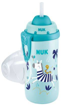 Nuk Kubek Flexi Cup z Silikonową Słomką Kameleon 12m+ Niebieska 300 ml