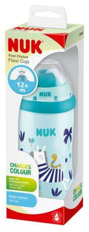 Nuk Kubek Flexi Cup z Silikonową Słomką Kameleon 12m+ Niebieska 300 ml