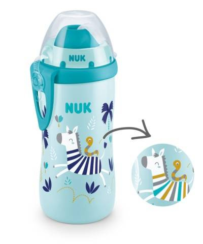 Nuk Kubek Flexi Cup z Silikonową Słomką Kameleon 12m+ Niebieska 300 ml