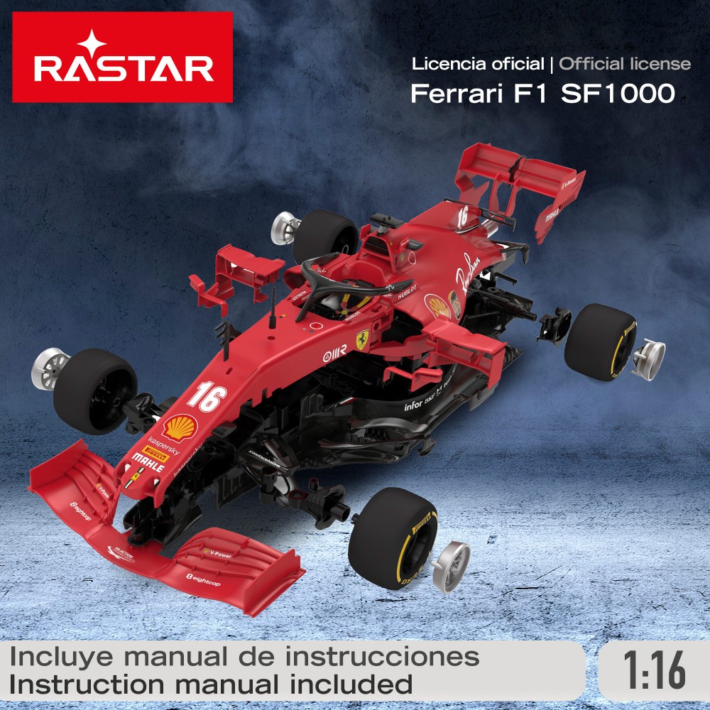 Radio vadāmā mašīna Konstruktors Ferrari F1 SF1000 1:16 8+ CB46982