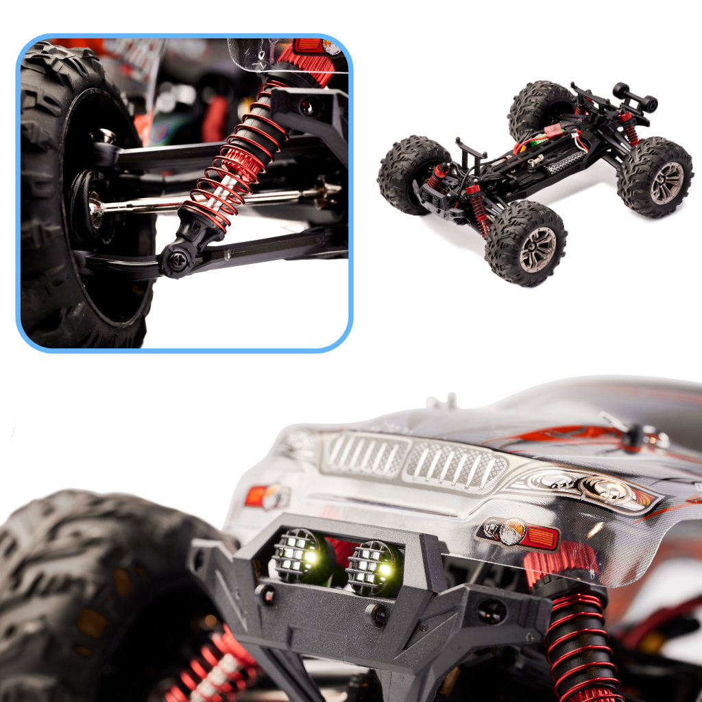 RC auto Q901 bezass 1:16 2.4G 4CH 52km/h sarkans