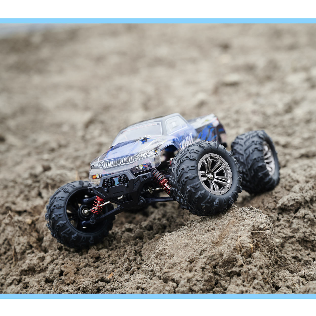 RC auto Q901 bezass 1:16 2.4G 4CH 52km/h zils