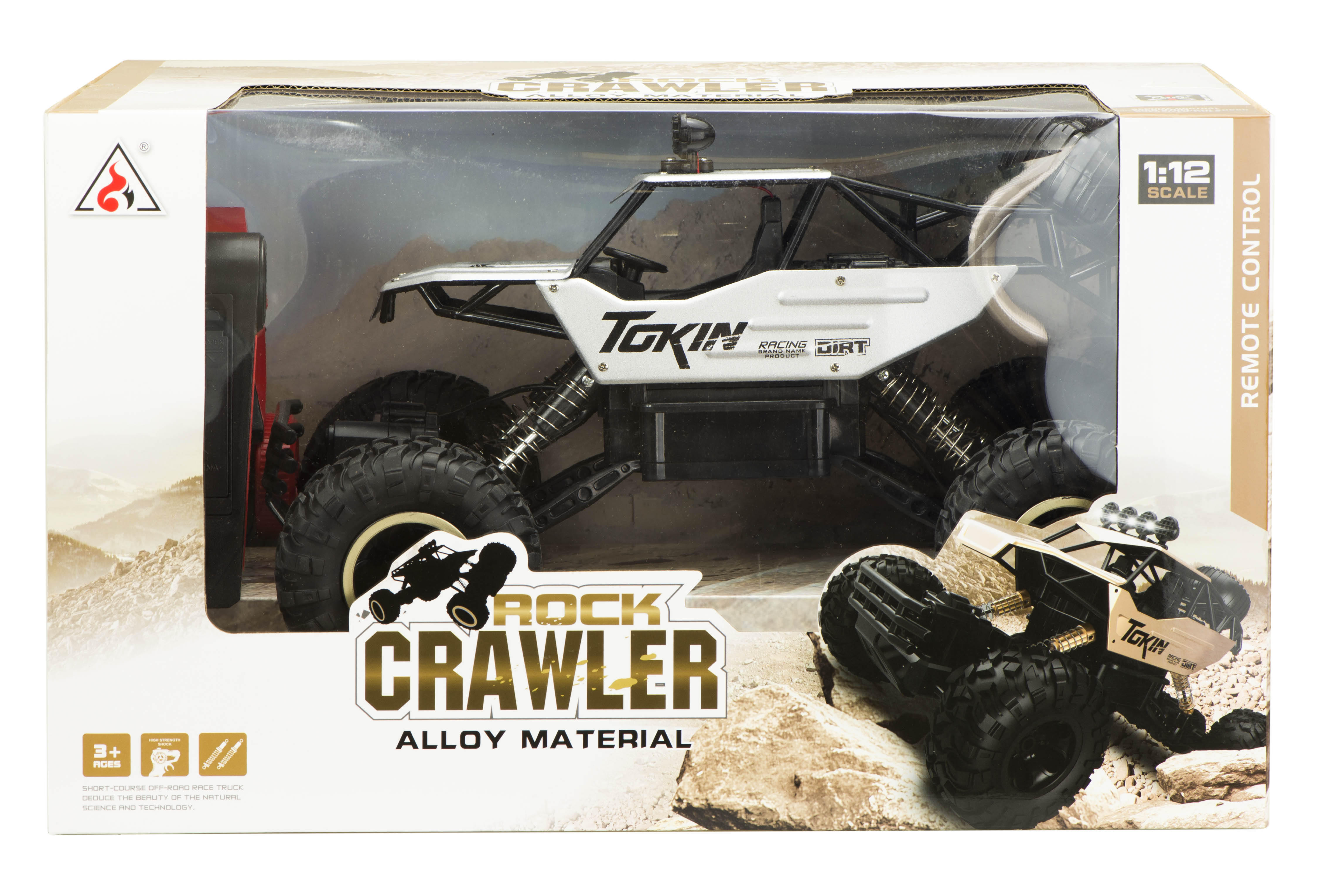 RC auto Rock Crawler 1:12 4WD METAL sudraba krāsā