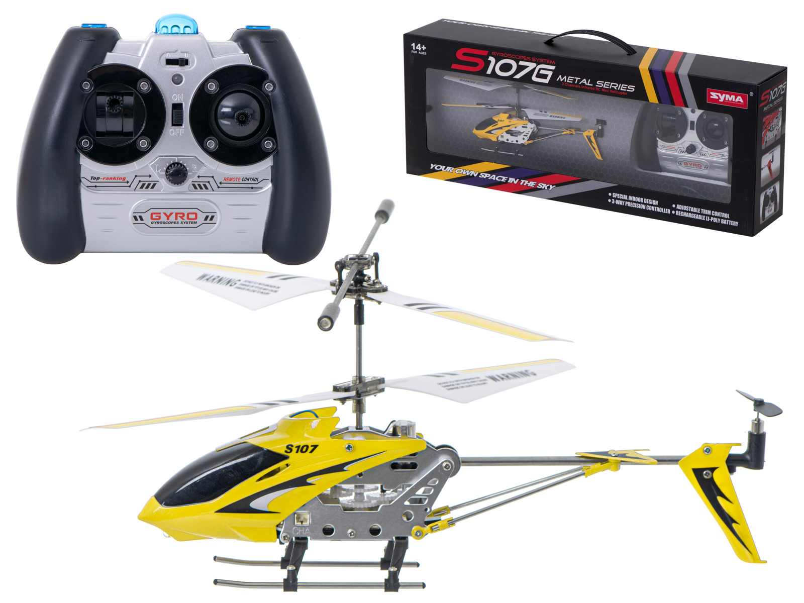 SYMA S107G RC helikopters dzeltens