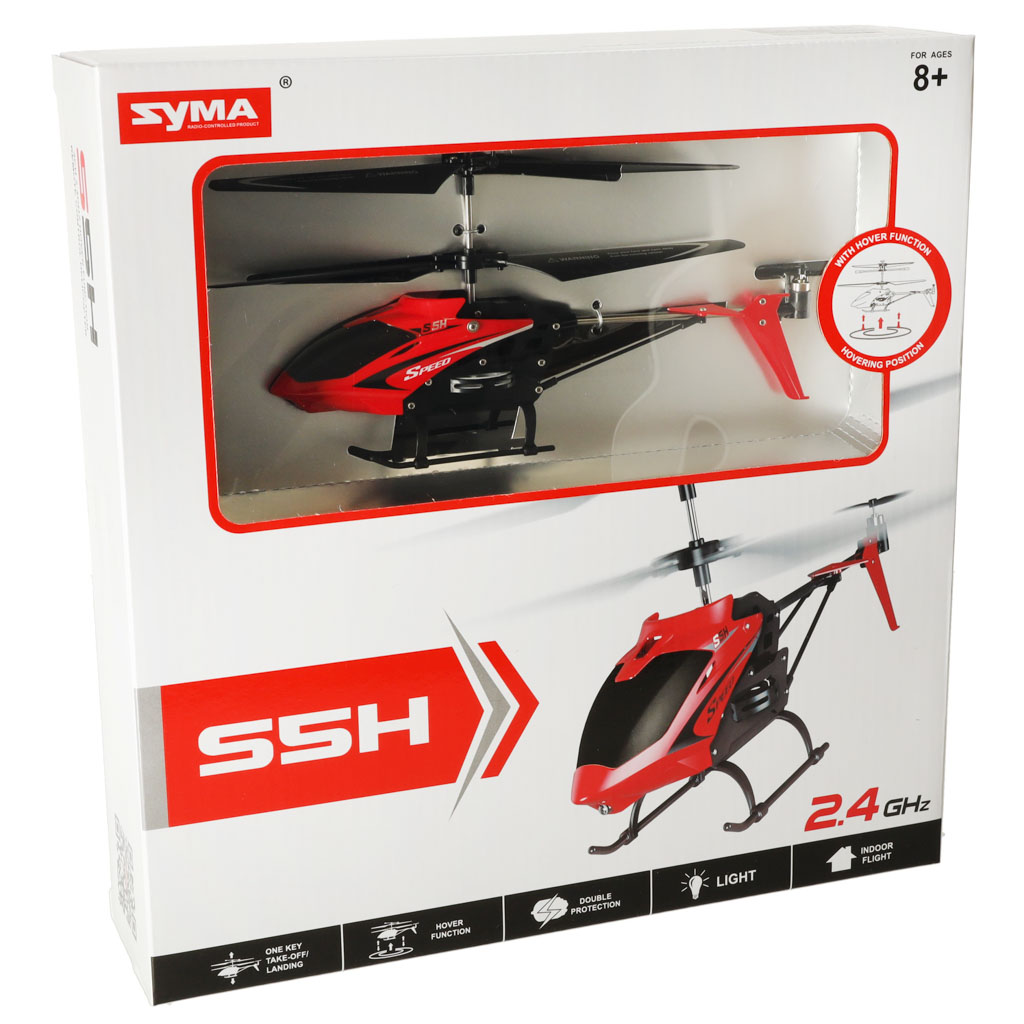 SYMA S5H 2.4GHz RTF RC helikopters sarkans