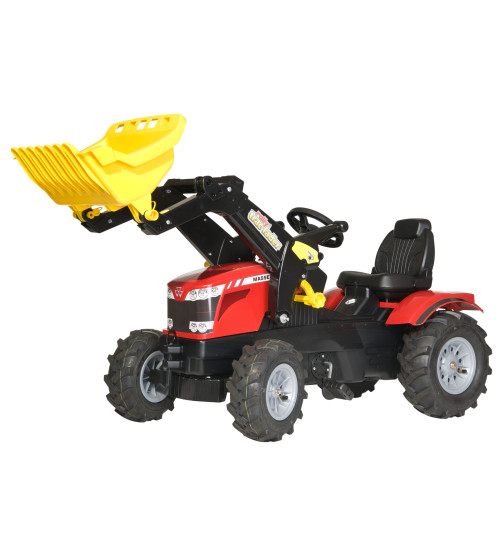 Детский Трактор с педалями с ковшом и надувными колесами Rolly Toys rollyFarmtrac MF 7726 (3-8 лет) 611126